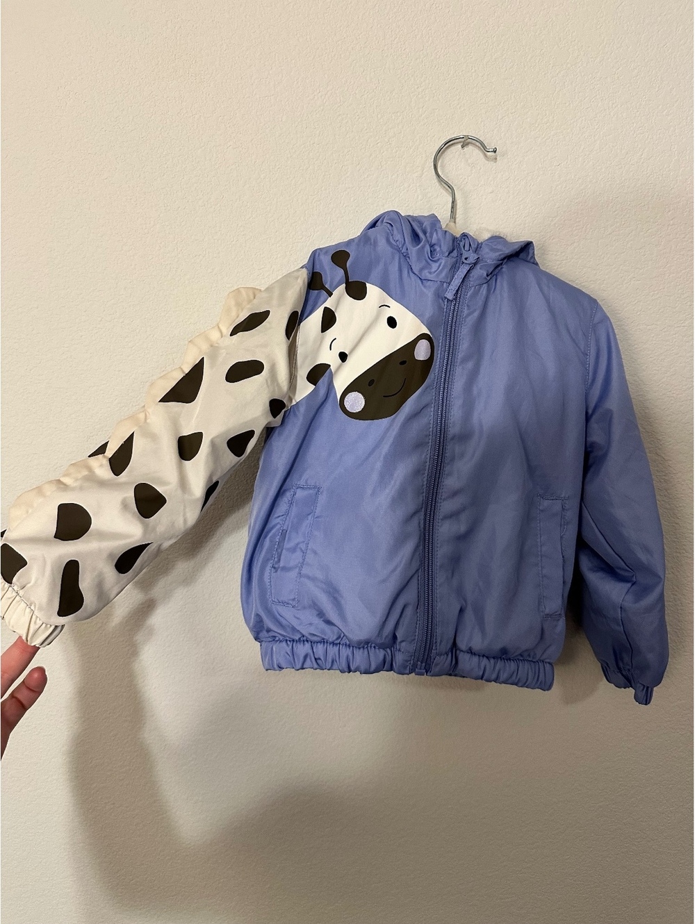 Pink Platinum Toddler 3T Blue and Cream Animal Print Hooded Jacket